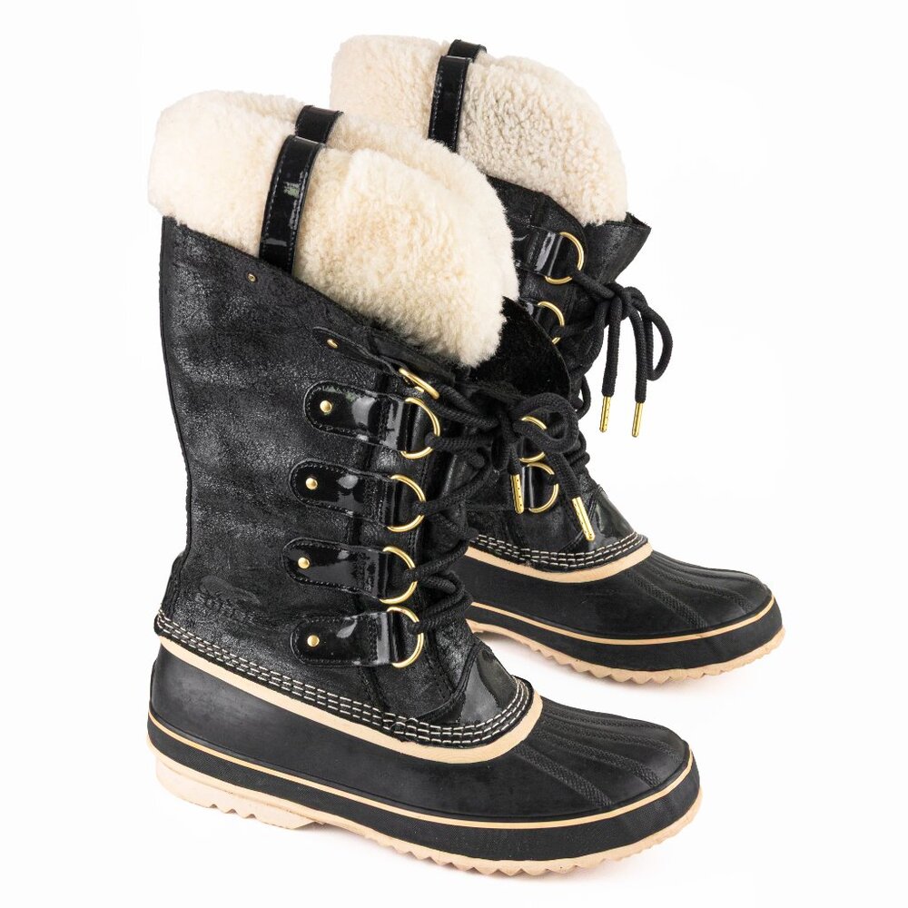 Sorel Joan of Arctic Holiday leather shearling boots Women’s size 11